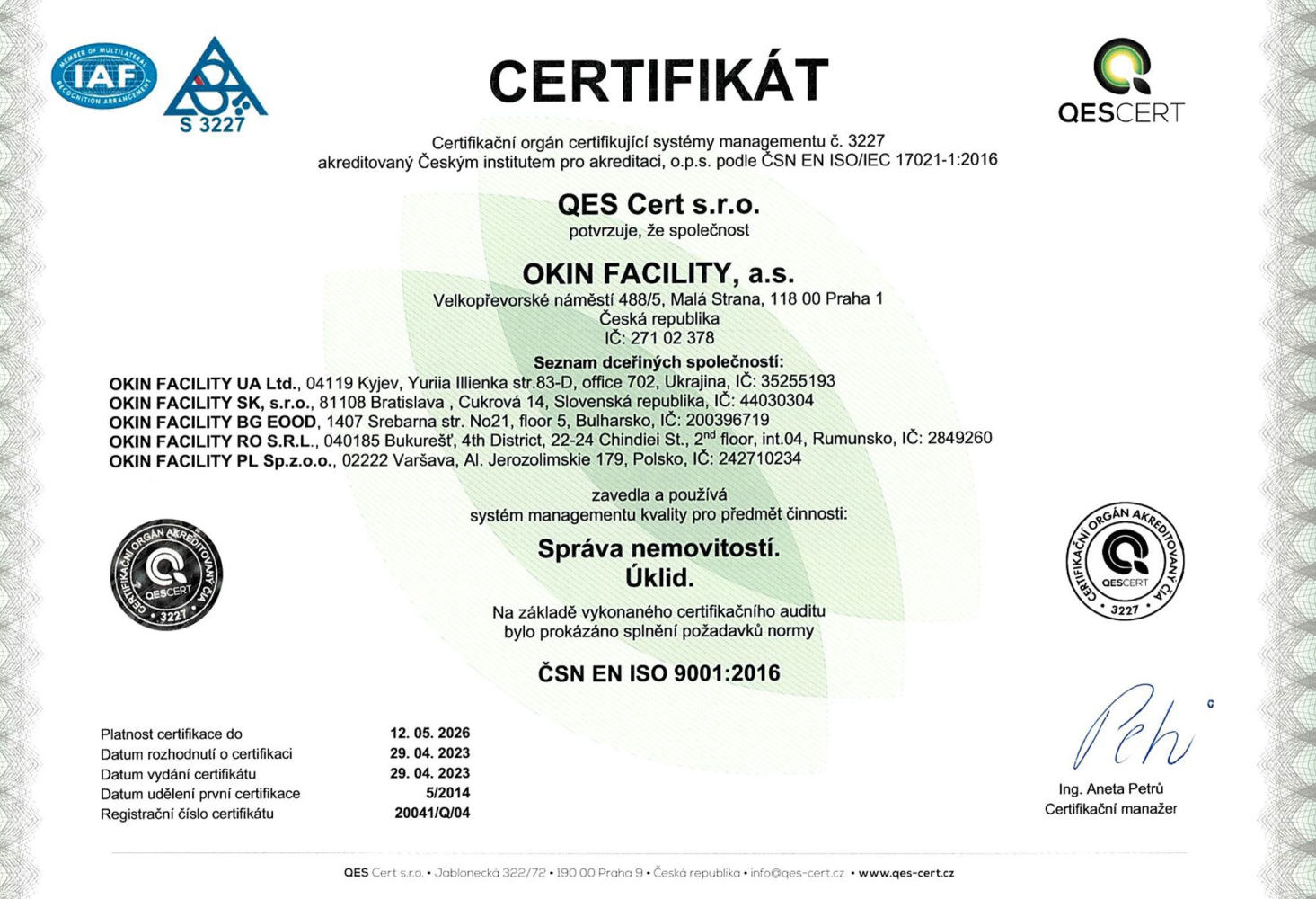 ČSN EN ISO 9001:2016